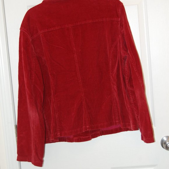 Christopher & Banks Stretch  Women's Rust Corduroy 5 Button Jacket Size Large - Picture 6 of 9
